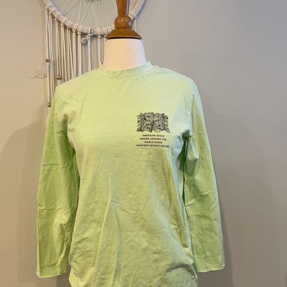 American Eagle | Lime Green Graphic Long Sleeve - Picture 10 of 10
